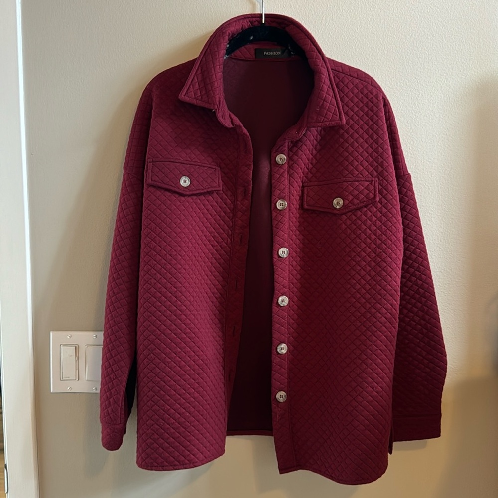 Burgundy shacket